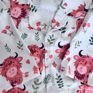 Floral Animal Print Button-Up Shirt